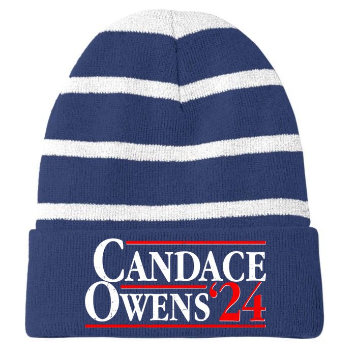 Candace Owens For President '24 Election Striped Beanie with Solid Band