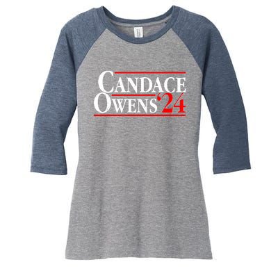 Candace Owens For President '24 Election Women's Tri-Blend 3/4-Sleeve Raglan Shirt