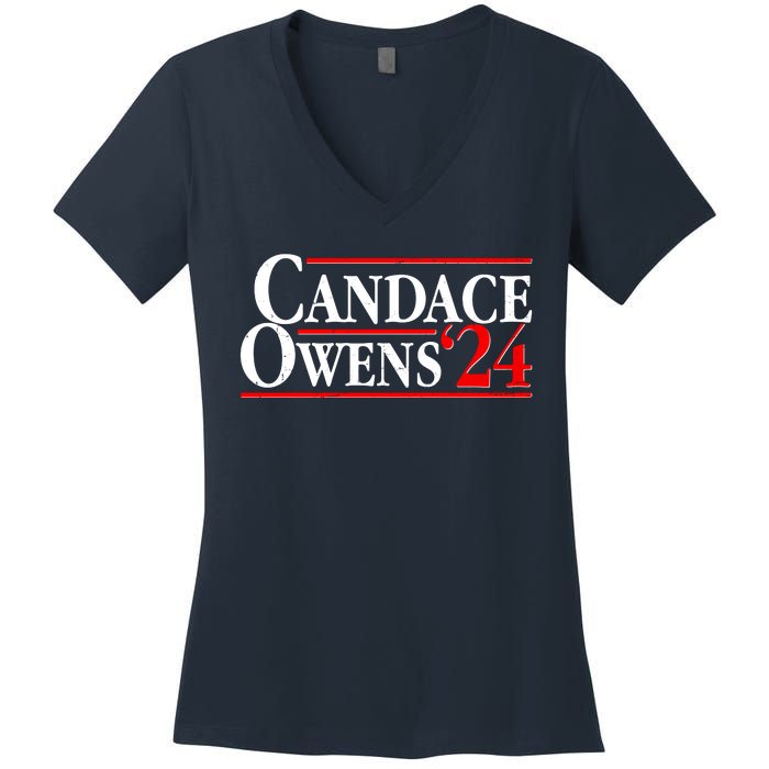 Candace Owens For President '24 Election Women's V-Neck T-Shirt