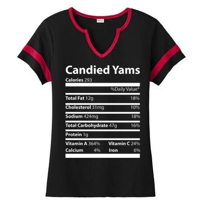 Candied Yams Nutritional Facts Funny Thanksgiving Ladies Halftime Notch Neck Tee