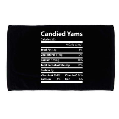 Candied Yams Nutritional Facts Funny Thanksgiving Microfiber Hand Towel