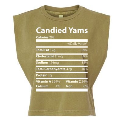 Candied Yams Nutritional Facts Funny Thanksgiving Garment-Dyed Women's Muscle Tee