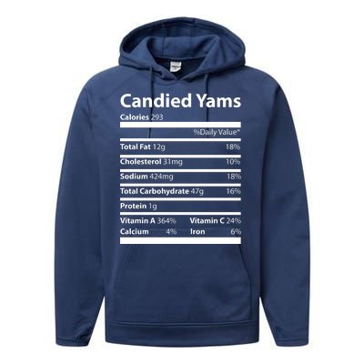 Candied Yams Nutritional Facts Funny Thanksgiving Performance Fleece Hoodie