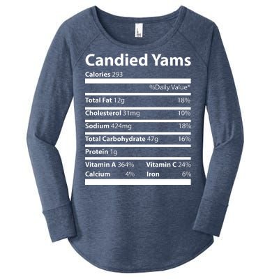 Candied Yams Nutritional Facts Funny Thanksgiving Women's Perfect Tri Tunic Long Sleeve Shirt