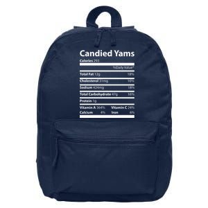 Candied Yams Nutritional Facts Funny Thanksgiving 16 in Basic Backpack