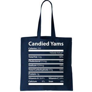 Candied Yams Nutritional Facts Funny Thanksgiving Tote Bag