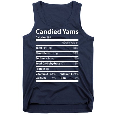 Candied Yams Nutritional Facts Funny Thanksgiving Tank Top