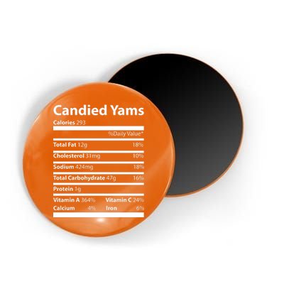 Candied Yams Nutritional Facts Funny Thanksgiving Magnet