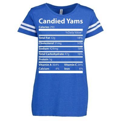 Candied Yams Nutritional Facts Funny Thanksgiving Enza Ladies Jersey Football T-Shirt