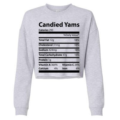 Candied Yams Nutritional Facts Funny Thanksgiving Cropped Pullover Crew