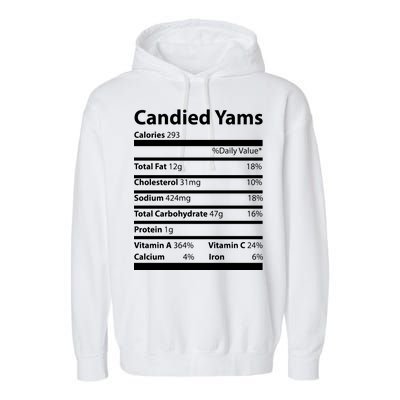 Candied Yams Nutritional Facts Funny Thanksgiving Garment-Dyed Fleece Hoodie