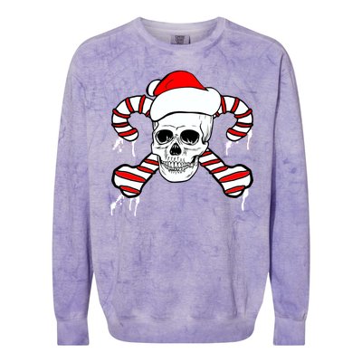 Candy Cane Skull Colorblast Crewneck Sweatshirt