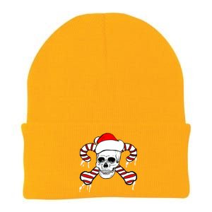 Candy Cane Skull Knit Cap Winter Beanie