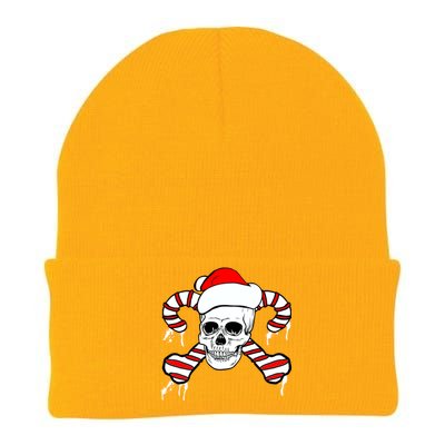 Candy Cane Skull Knit Cap Winter Beanie