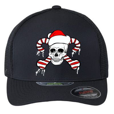Candy Cane Skull Flexfit Unipanel Trucker Cap