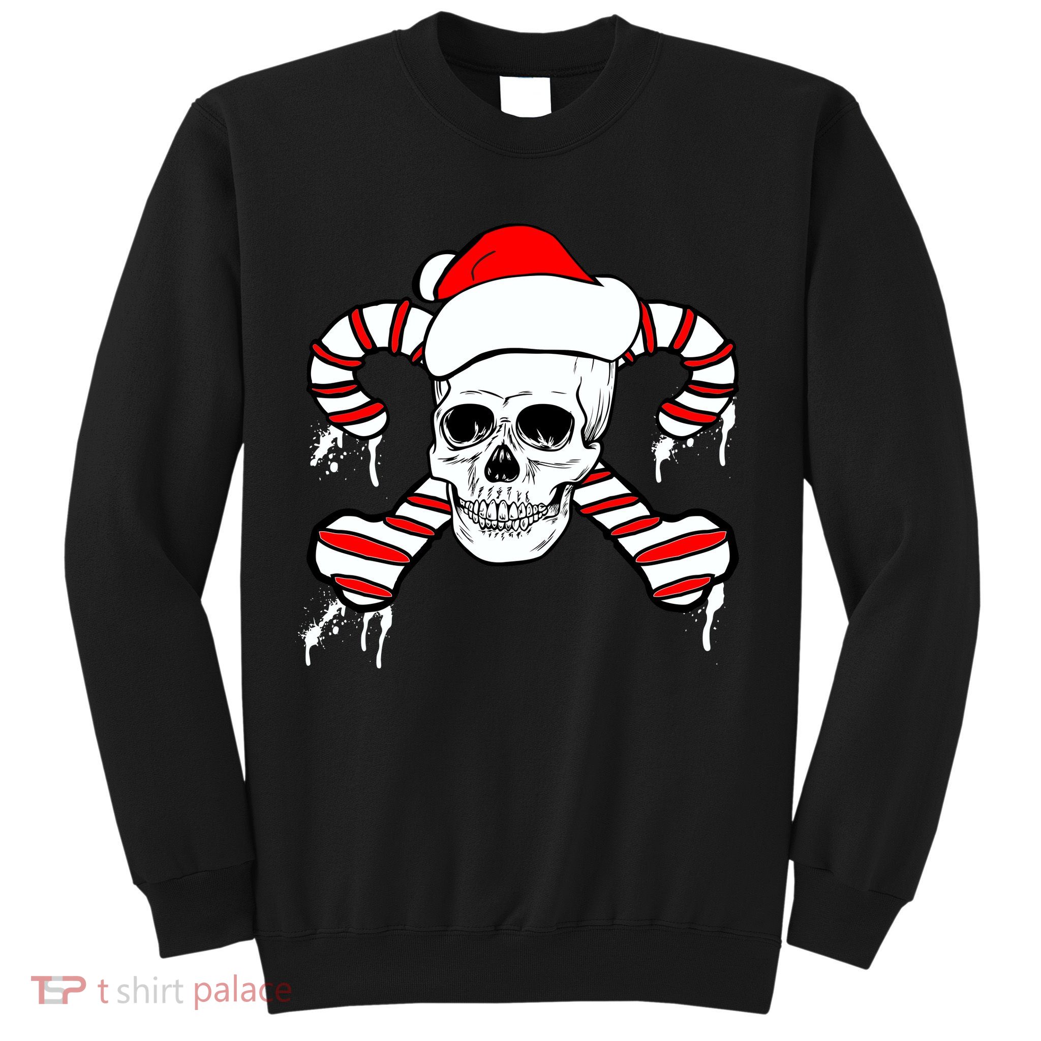Candy Cane Skull Sweatshirt