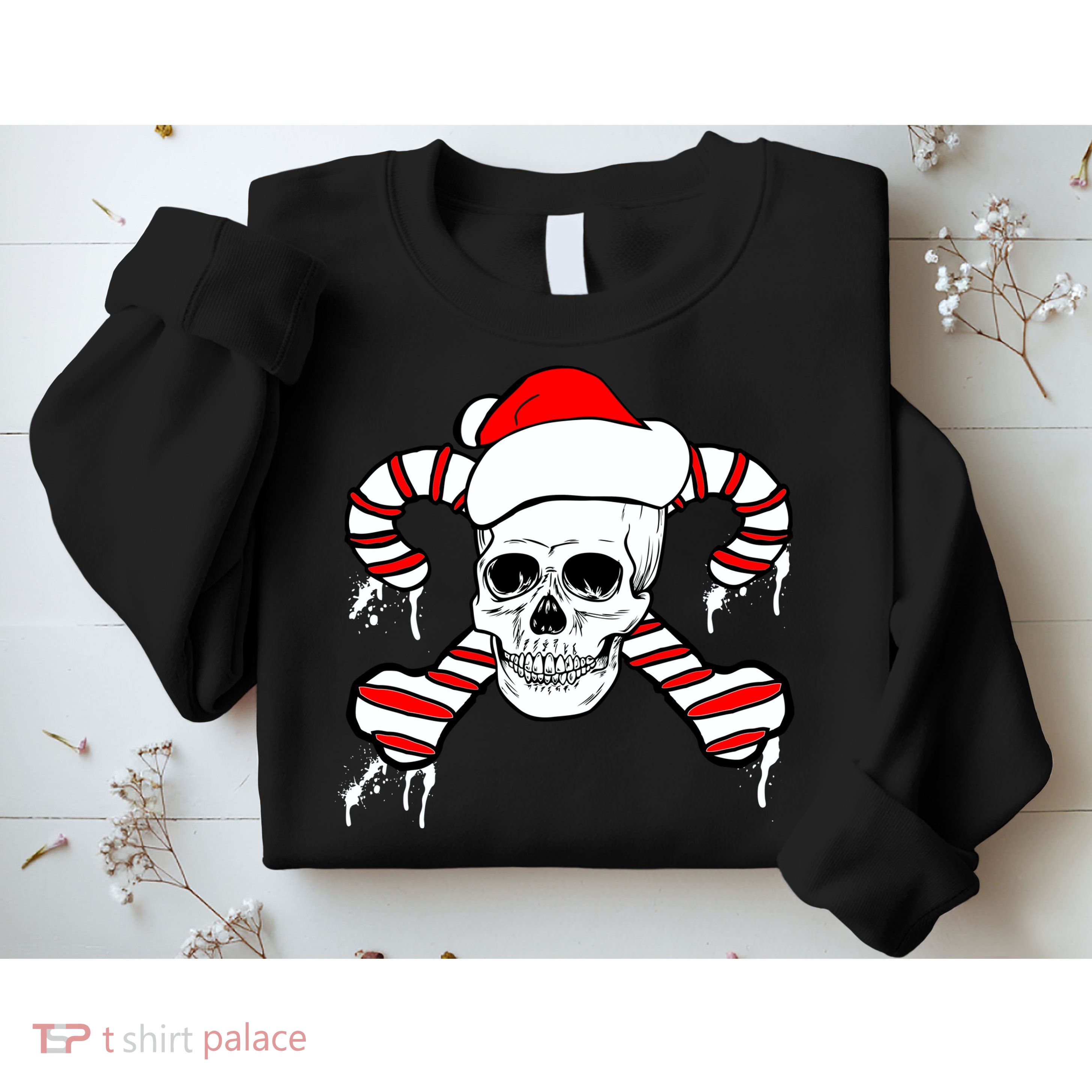 Candy Cane Skull Sweatshirt