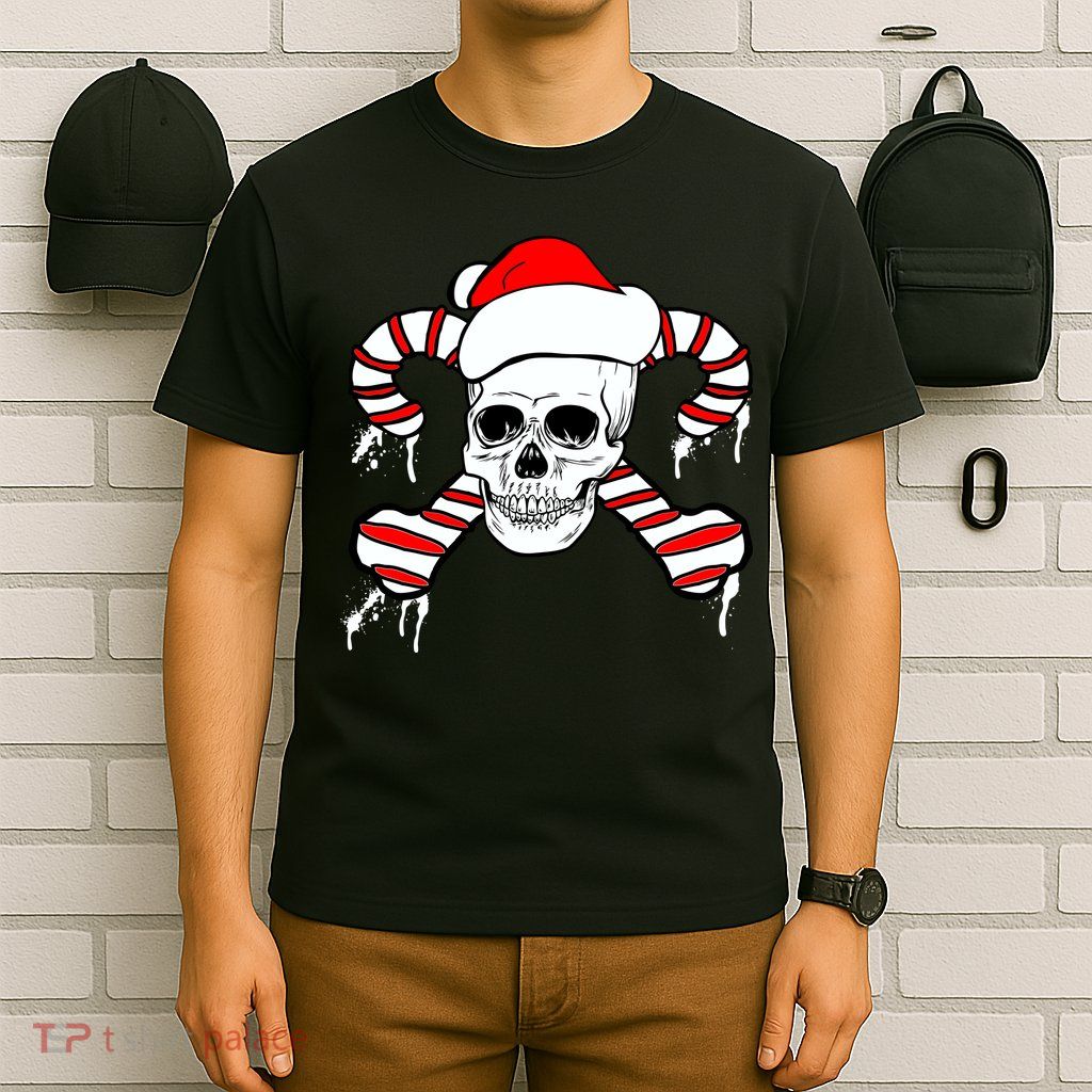 Candy Cane Skull T-Shirt