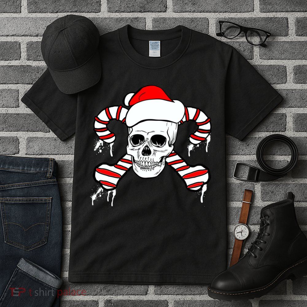 Candy Cane Skull Tall T-Shirt