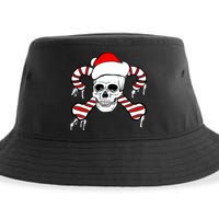 Candy Cane Skull Sustainable Bucket Hat