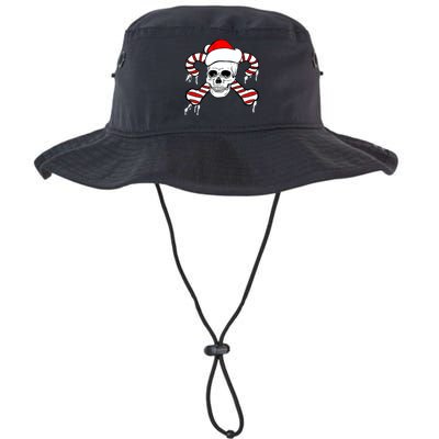 Candy Cane Skull Bucket Hat