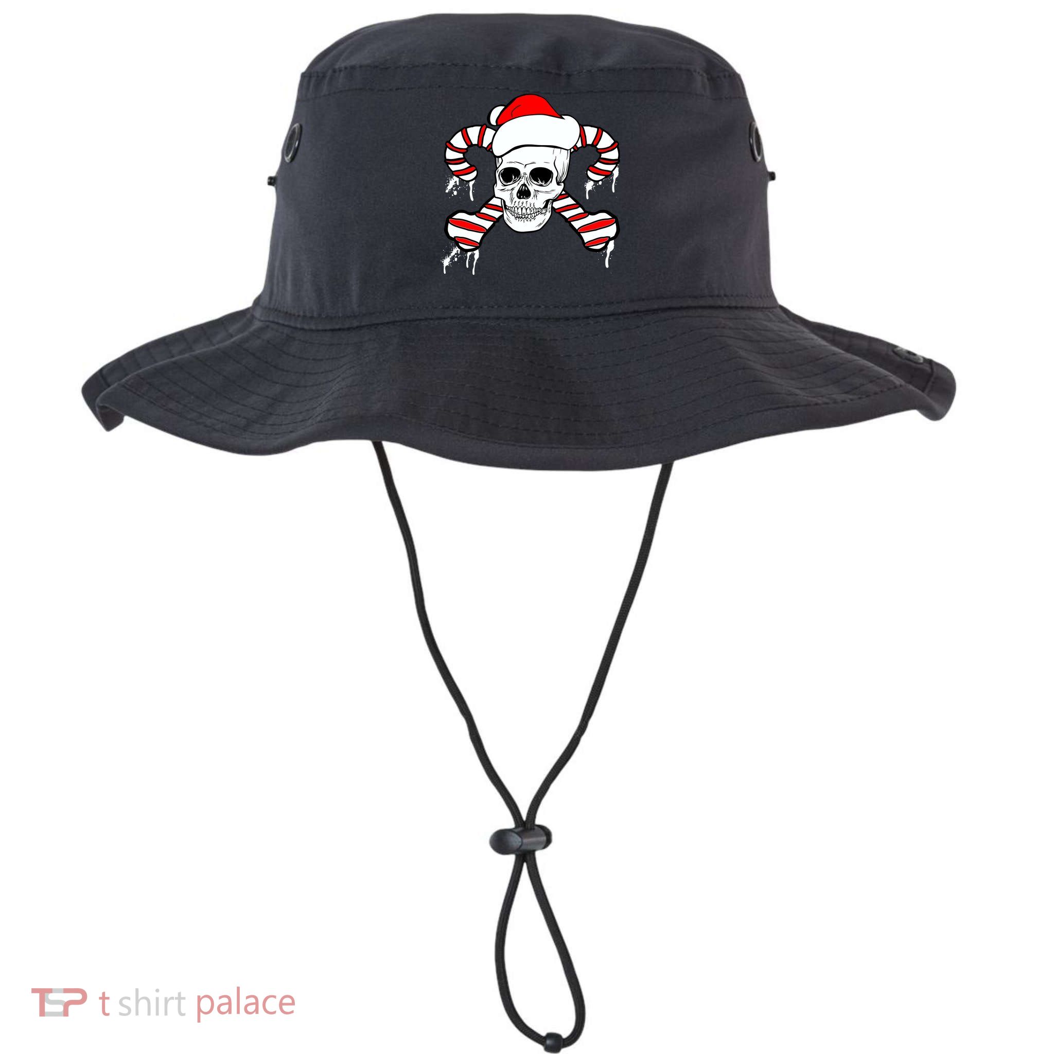 Candy Cane Skull Bucket Hat