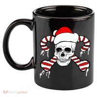 Candy Cane Skull 11oz C Handle Ceramic Mug