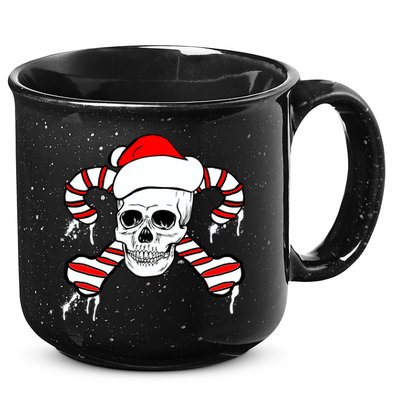Candy Cane Skull 15oz Campfire Ceramic Mug