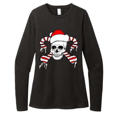 Candy Cane Skull Womens CVC Long Sleeve Shirt