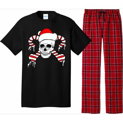 Candy Cane Skull Pajama Set