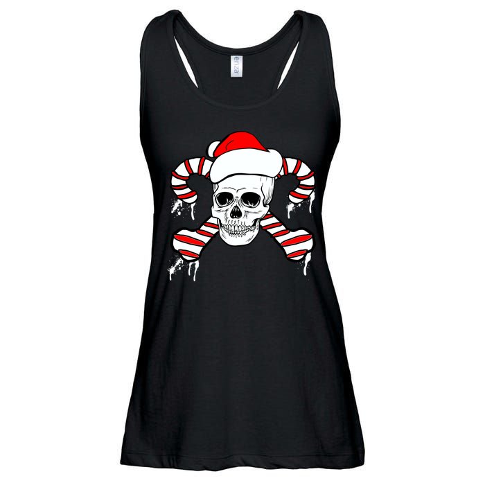 Candy Cane Skull Ladies Essential Flowy Tank