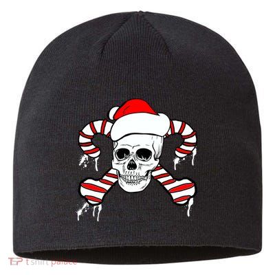Candy Cane Skull Sustainable Beanie