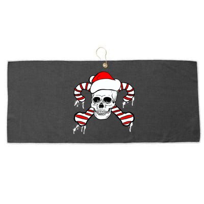 Candy Cane Skull Large Microfiber Waffle Golf Towel