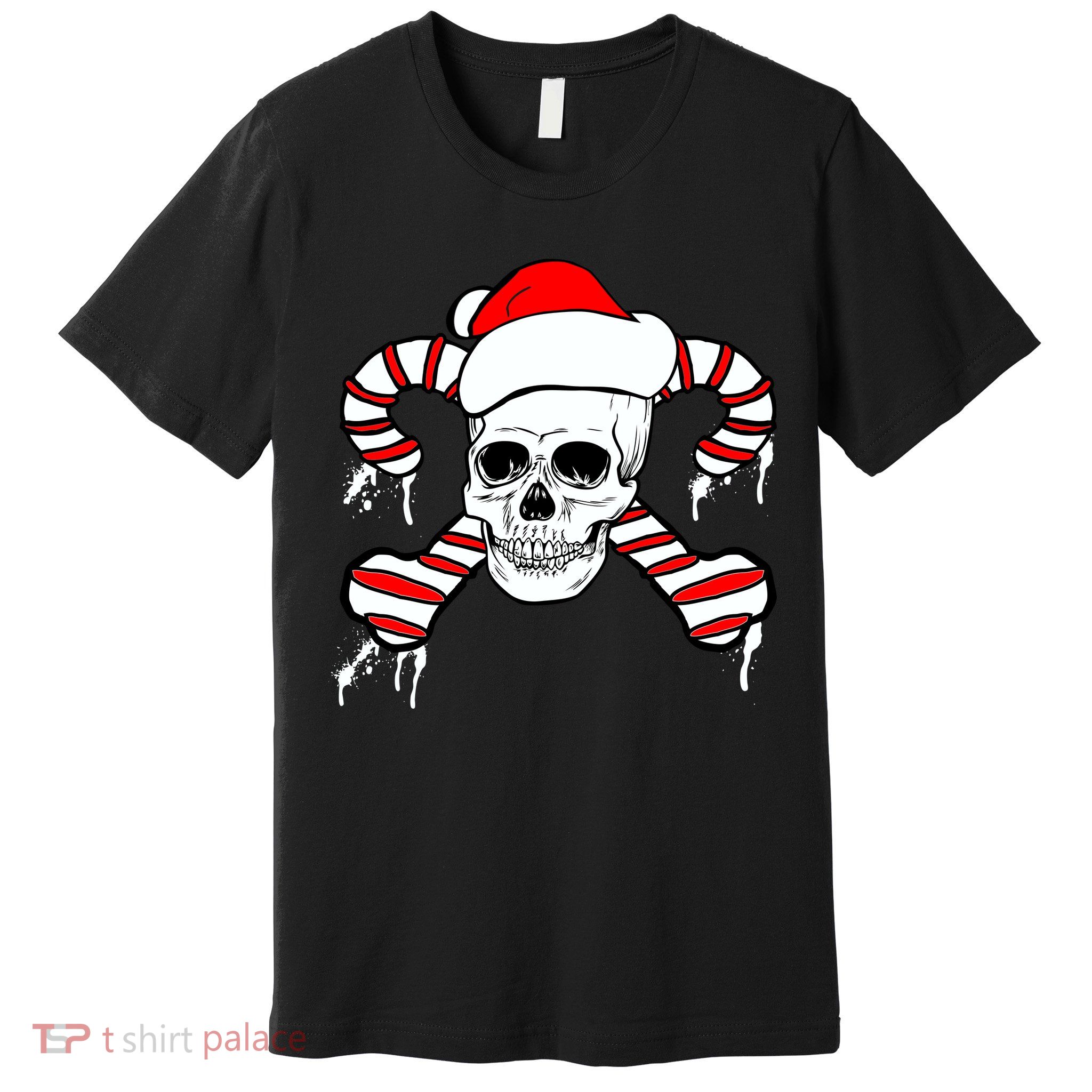 Candy Cane Skull Premium T-Shirt