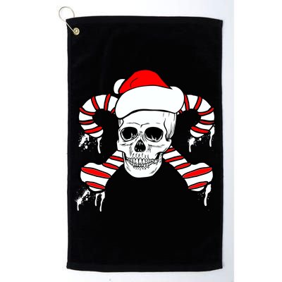 Candy Cane Skull Golf Towel