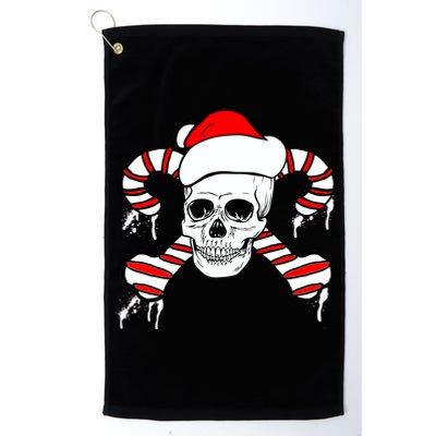 Candy Cane Skull Platinum Collection Golf Towel