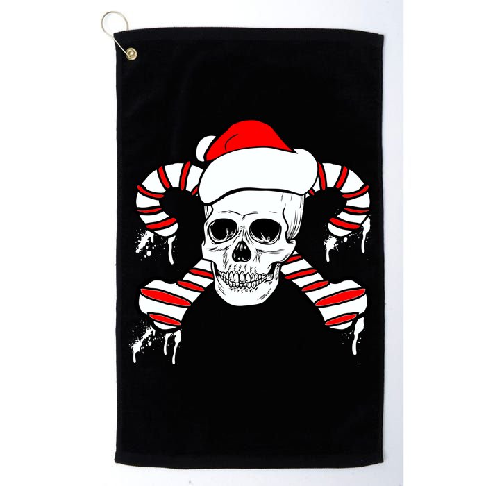 Candy Cane Skull Golf Towel