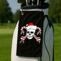 Candy Cane Skull Golf Towel