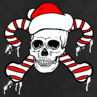 Candy Cane Skull Golf Towel