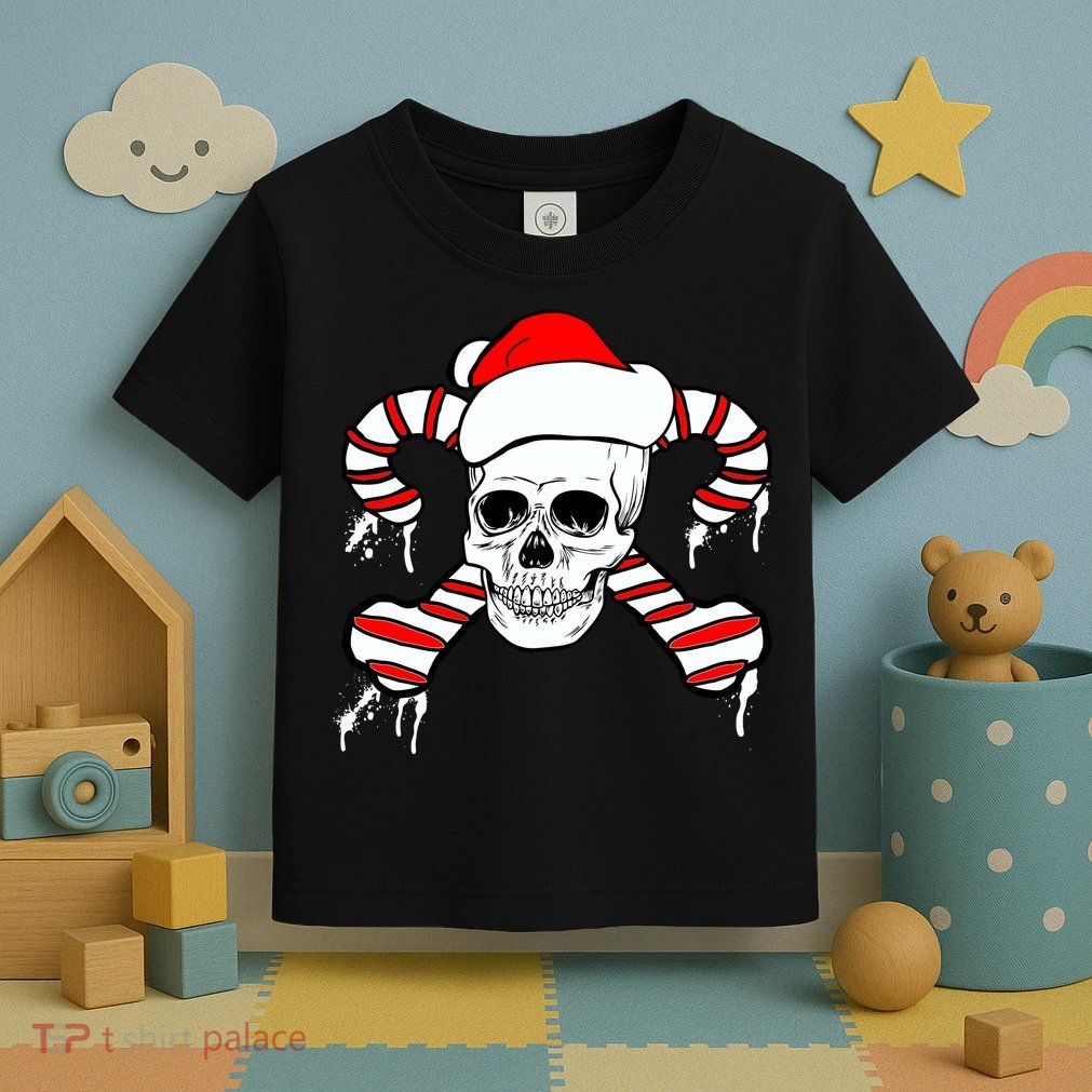 Candy Cane Skull Toddler T-Shirt