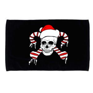 Candy Cane Skull Microfiber Hand Towel