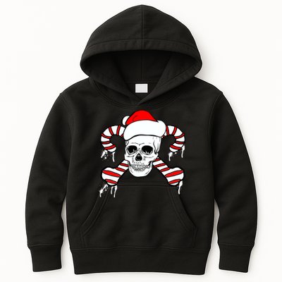 Candy Cane Skull Kids Hoodie