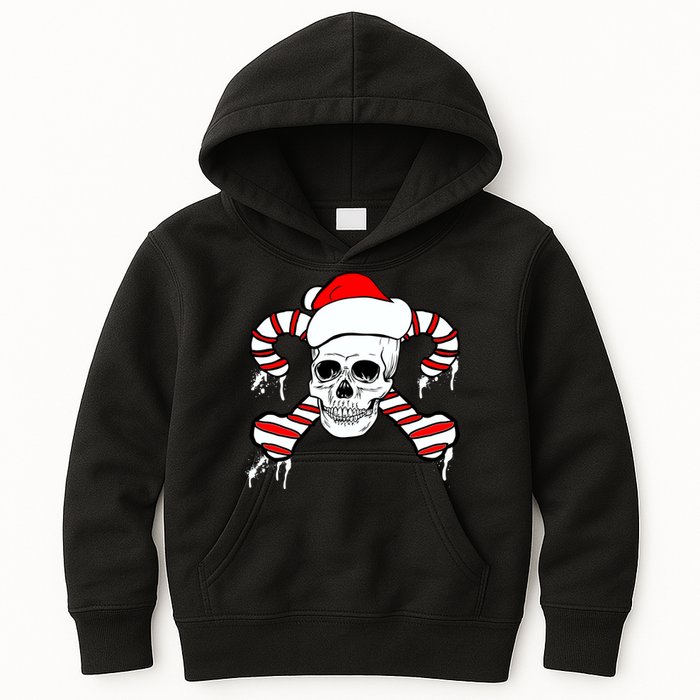 Candy Cane Skull Kids Hoodie