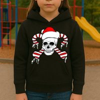 Candy Cane Skull Kids Hoodie
