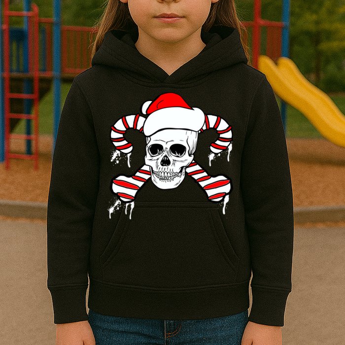 Candy Cane Skull Kids Hoodie