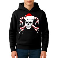 Candy Cane Skull Kids Hoodie
