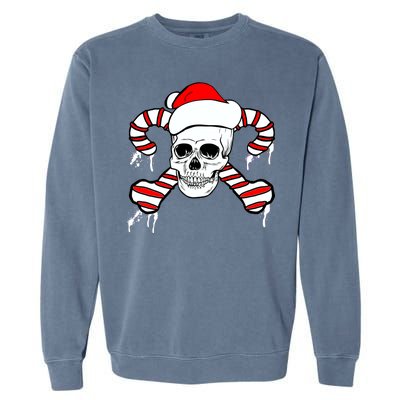 Candy Cane Skull Garment-Dyed Sweatshirt