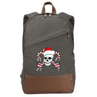 Candy Cane Skull Cotton Canvas Backpack