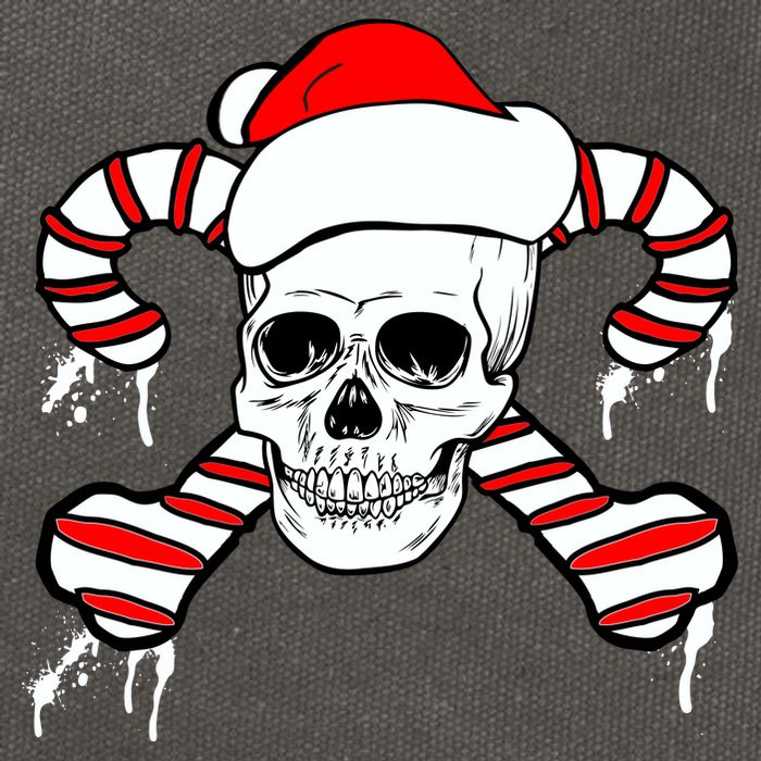 Candy Cane Skull Cotton Canvas Backpack