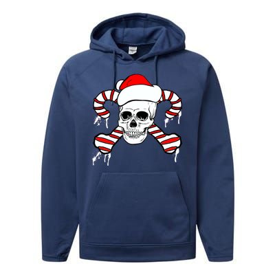 Candy Cane Skull Performance Fleece Hoodie